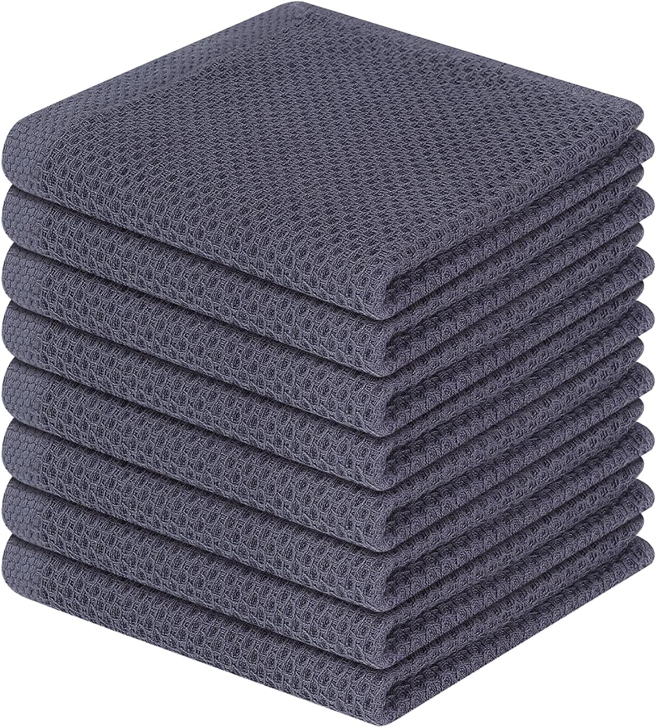 Homaxy 100% Cotton Waffle Weave Kitchen Dish Cloths, Ultra Soft Absorbent Quick Drying Dish Towels, 12 x 12 Inches, 6-Pack, Apricot