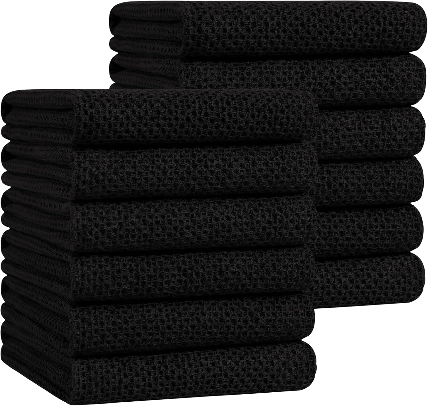 Homaxy 100% Cotton Waffle Weave Kitchen Dish Cloths, Ultra Soft Absorbent Quick Drying Dish Towels, 12 x 12 Inches, 6-Pack, Apricot