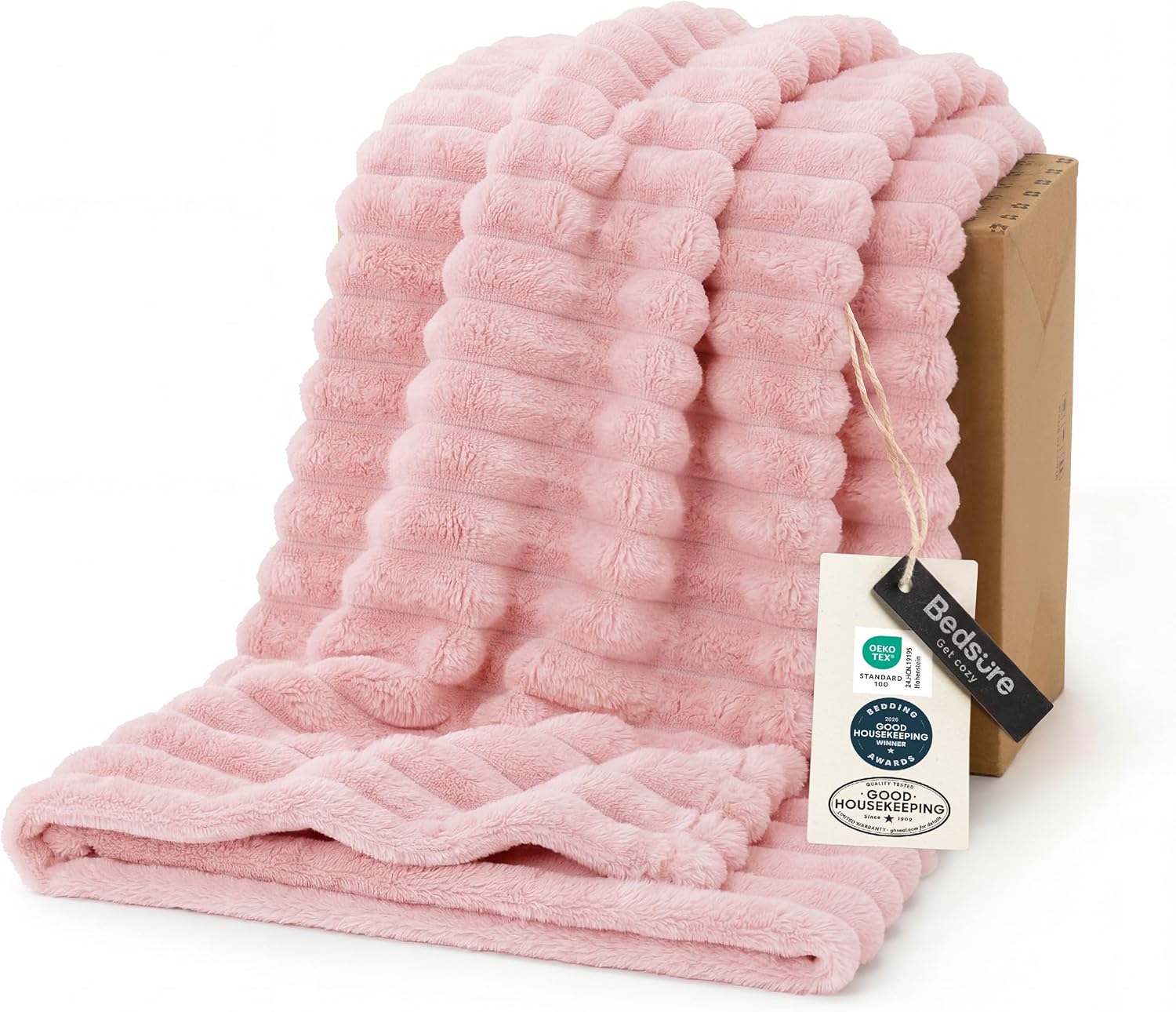 Bedsure GentleSoft White Throw Blanket for Couch - Mothers Gifts Day Birthday Gifts for Women Mom Her, Soft Cozy Fleece Throw Blanket for Girl, Room Home Bedroom Spring Decor, Off White, 50x60 Inches