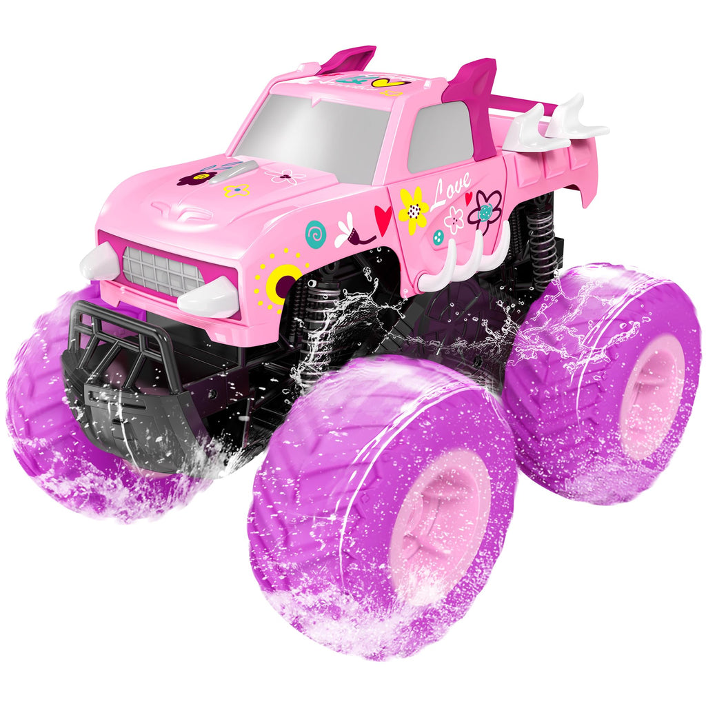 Threeking 1:16 Waterproof Monster Truck Toys RC Cars Amphibious Remote Control Car Trucks 4WD All Terrain Off-Road Pickup Toy for 6 7 8 9 10 11 12 Year Old Boys Girls Kids Gifts Presents