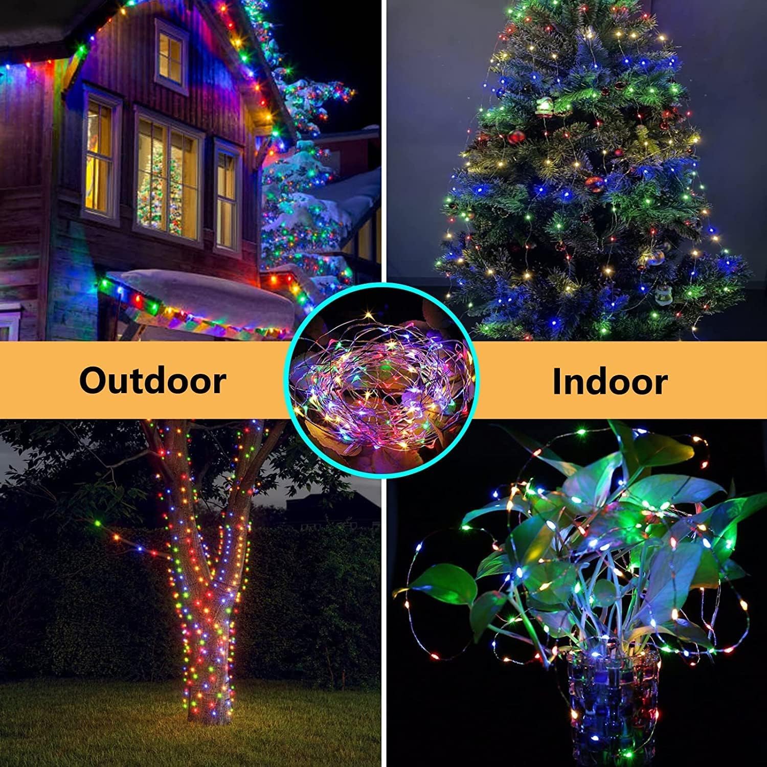 66Ft 200 LED Fairy Lights Plug in, Waterproof String Lights Outdoor & Indoor 8 Modes Christmas Light Bedroom Decor, Timer Twinkle Lights for Girl's Room Garden Party Christmas Decorations (Warm White)