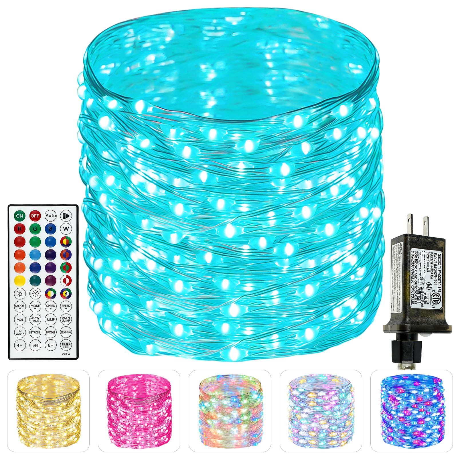 66Ft 200 LED Fairy Lights Plug in, Waterproof String Lights Outdoor & Indoor 8 Modes Christmas Light Bedroom Decor, Timer Twinkle Lights for Girl's Room Garden Party Christmas Decorations (Warm White)