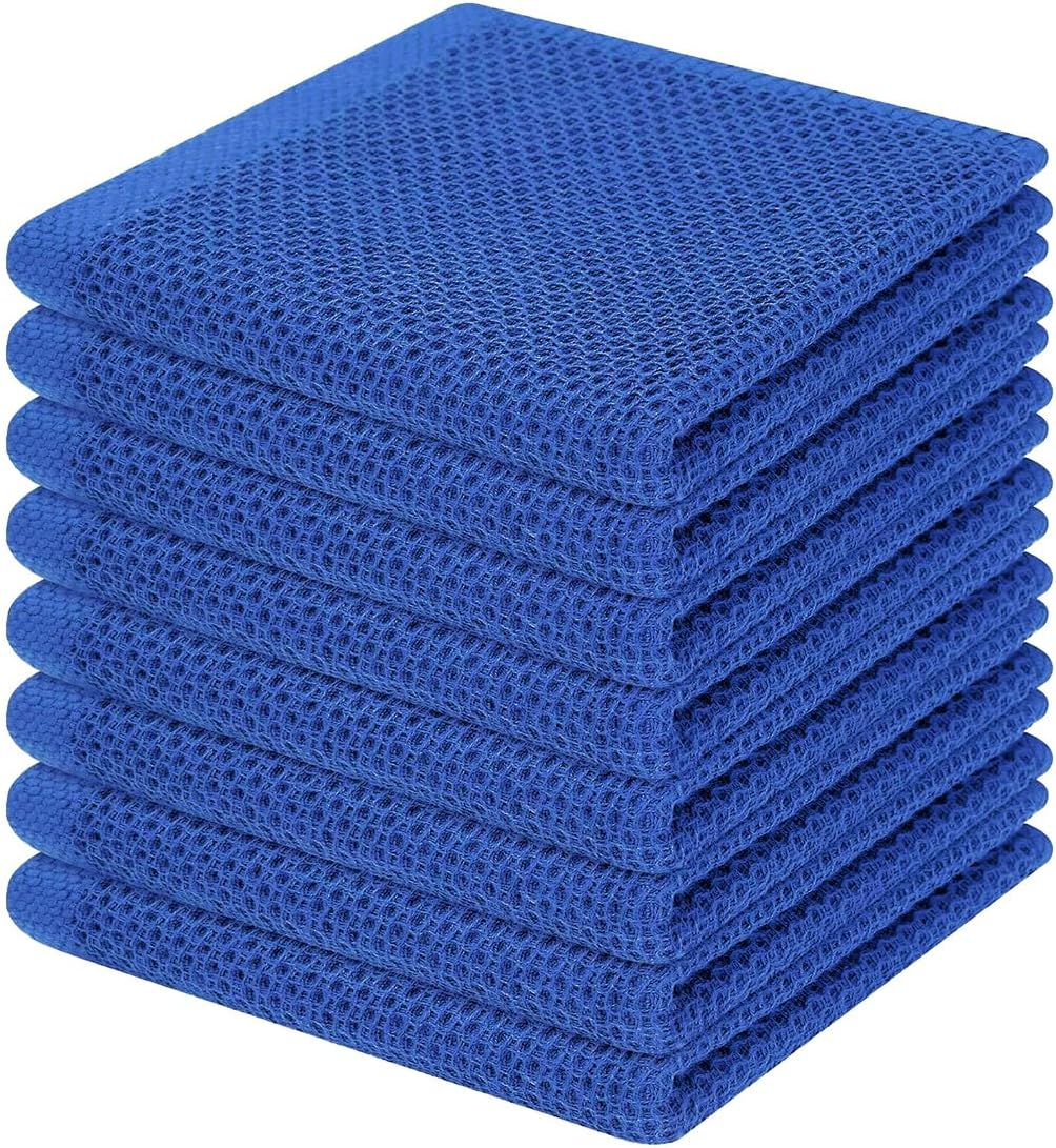 Homaxy 100% Cotton Waffle Weave Kitchen Dish Cloths, Ultra Soft Absorbent Quick Drying Dish Towels, 12 x 12 Inches, 6-Pack, Apricot