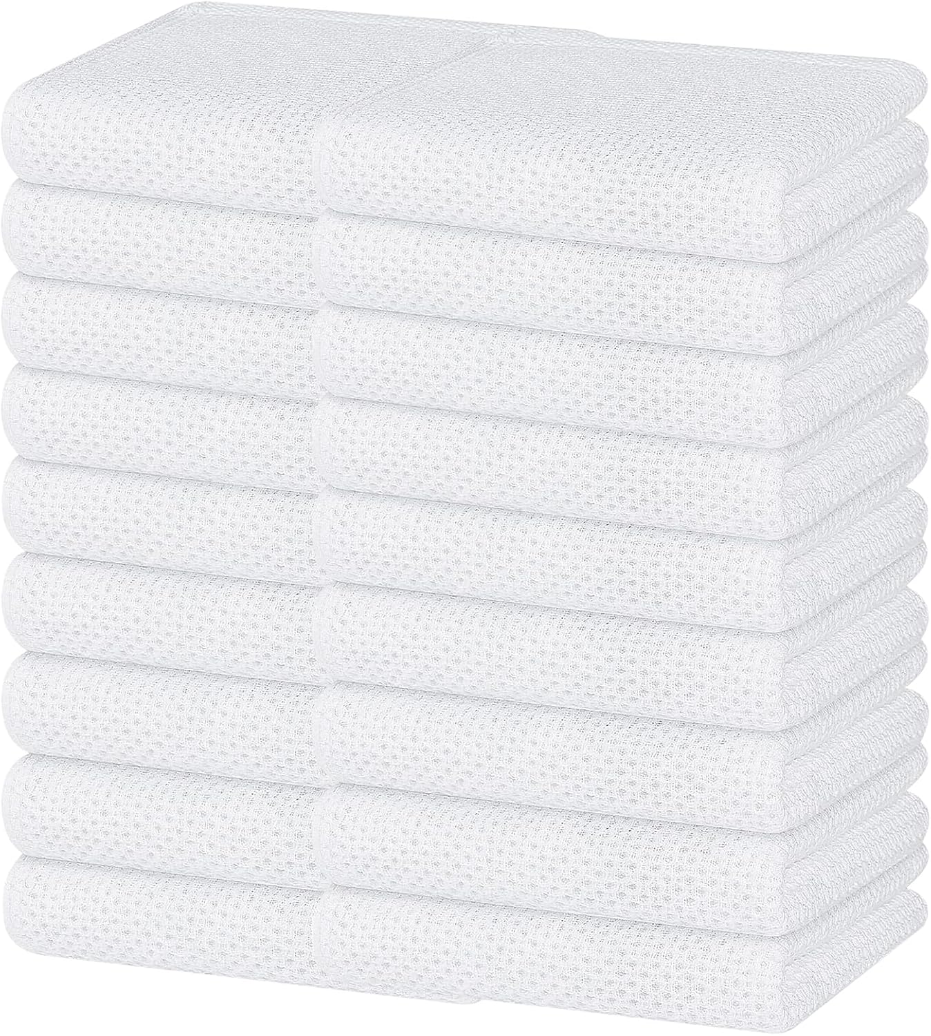Homaxy 100% Cotton Waffle Weave Kitchen Dish Cloths, Ultra Soft Absorbent Quick Drying Dish Towels, 12 x 12 Inches, 6-Pack, Apricot