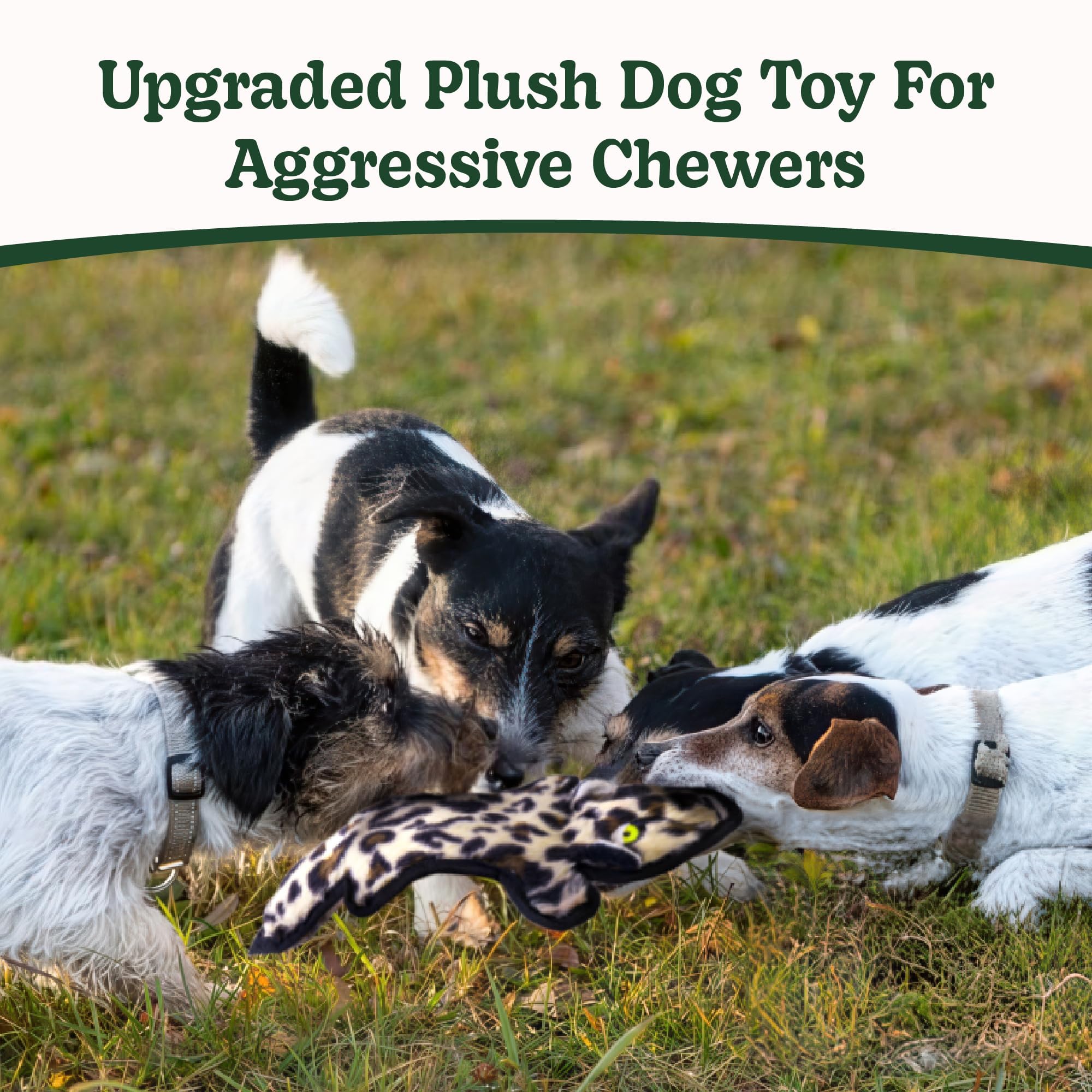 SHARLOVY No Stuffing Dog Toys Crinkle Squeaky, Long Lasting Chews for Aggressive, Durable Plush Dog Puppy Chew Toys for Teething, with 6 Tough Layers for Small Medium Large Breed