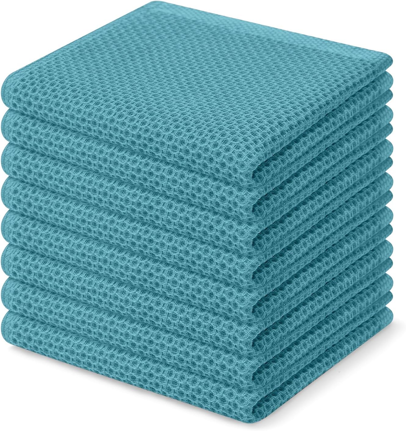 Homaxy 100% Cotton Waffle Weave Kitchen Dish Cloths, Ultra Soft Absorbent Quick Drying Dish Towels, 12 x 12 Inches, 6-Pack, Apricot