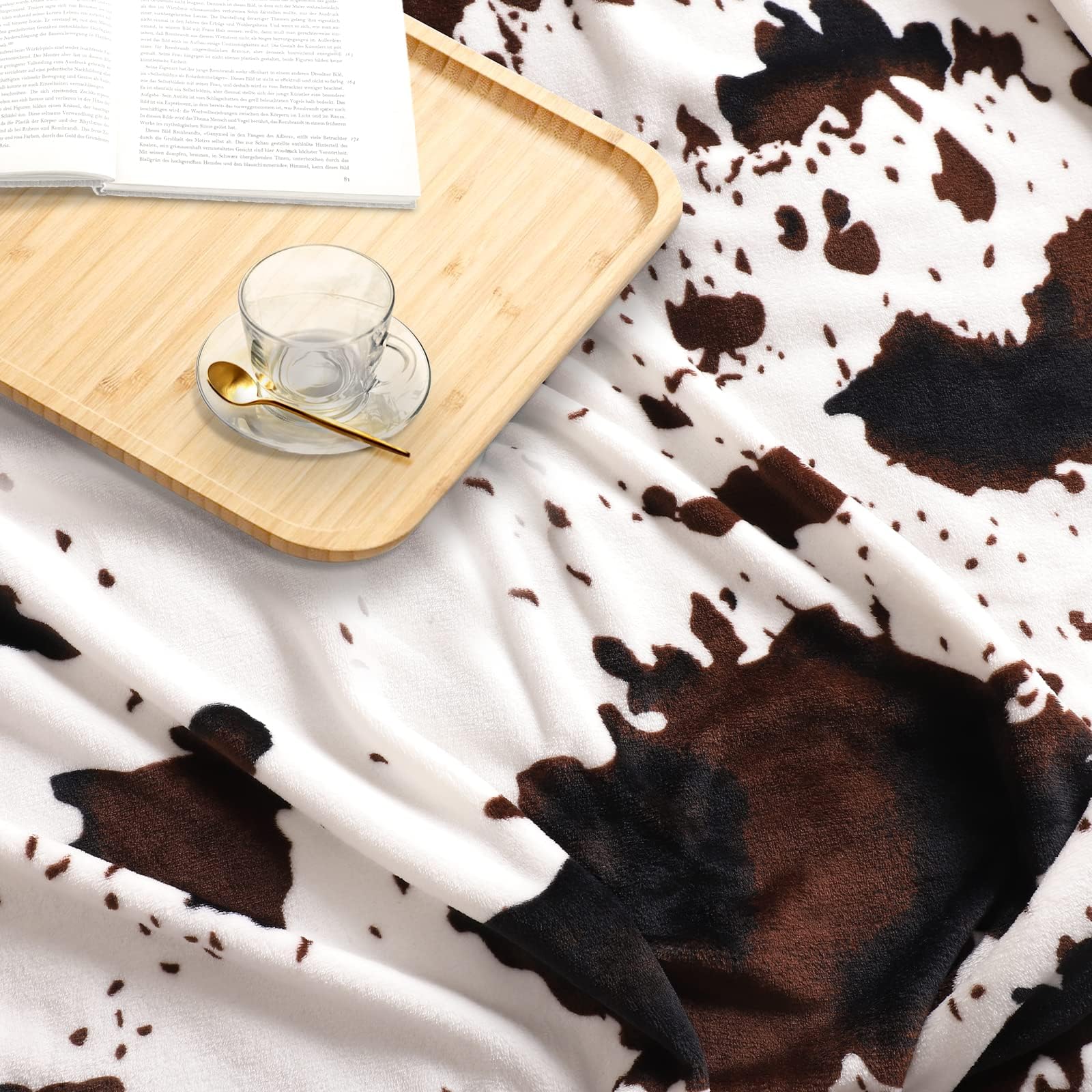 Leopard Print Blanket Fleece Throw for Bed Sofa Travel and Camping, Super Soft Cozy Fluffy Plush Cheetah Print Blanket for All Seasons 50"x60" (Dark Brown)