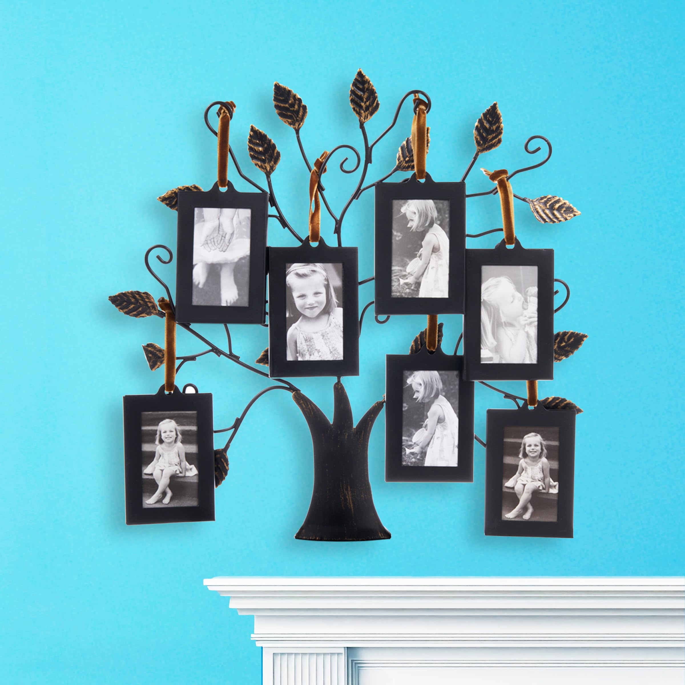 Philip Whitney Parent Picture Frames, Family Tree Picture Frames with 4 Hanging Photo Frames, Wall Decor, Table Decor, Gifts for Mom, 13" (Bronze, 10)