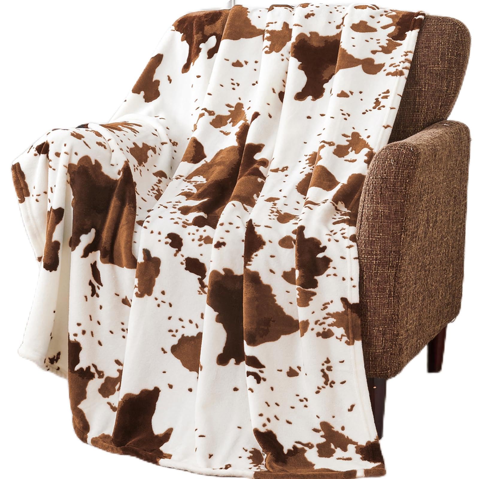 Leopard Print Blanket Fleece Throw for Bed Sofa Travel and Camping, Super Soft Cozy Fluffy Plush Cheetah Print Blanket for All Seasons 50"x60" (Dark Brown)