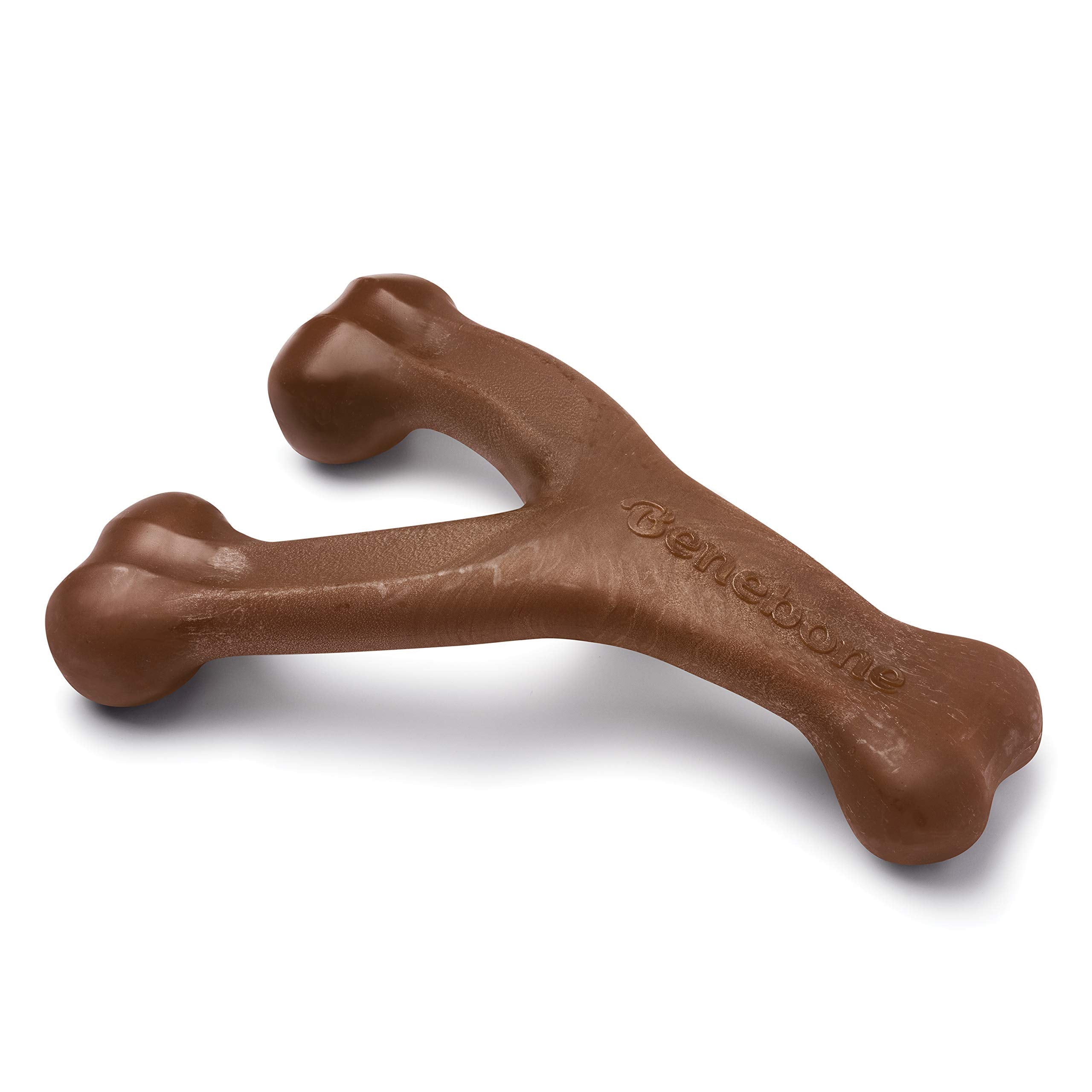 Benebone Wishbone Durable Dog Chew Toy for Aggressive Chewers, Real Bacon, Made in USA, Medium