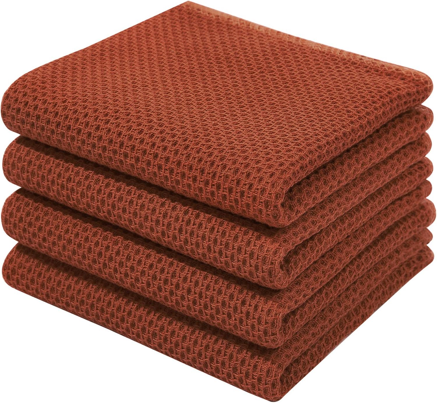 Homaxy 100% Cotton Waffle Weave Kitchen Dish Cloths, Ultra Soft Absorbent Quick Drying Dish Towels, 12 x 12 Inches, 6-Pack, Apricot