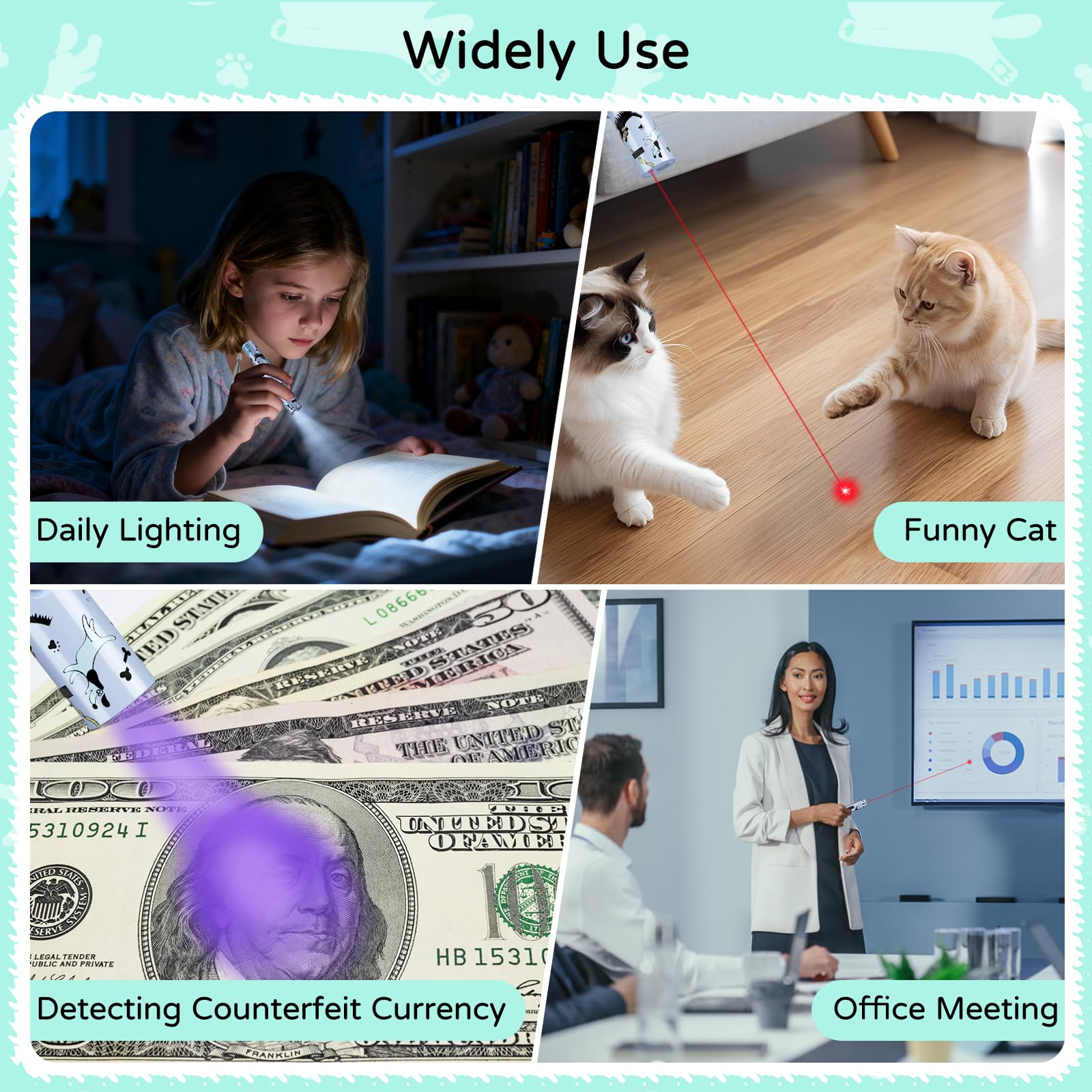TBTeek Cat Toys, Rechargeable, 3 Light Modes & 5 Fun Patterns, Portable Interactive Kitten Pet Dog Cat Mouse Toy for Fun Chase Play Exercise