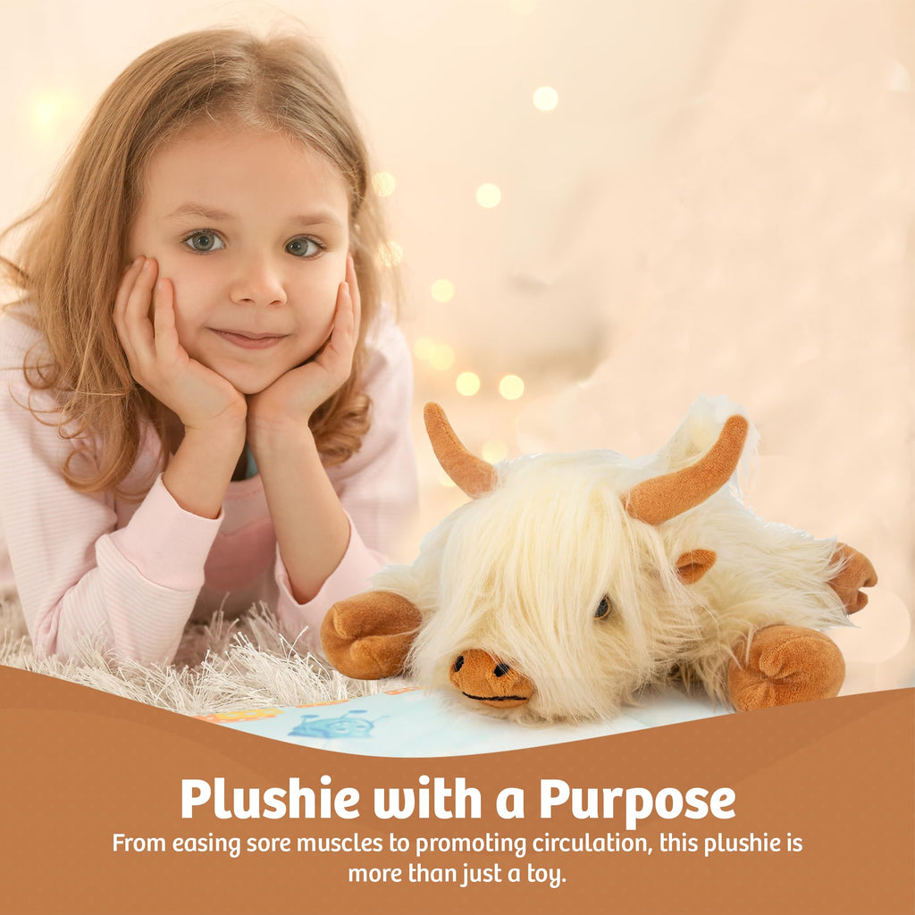 Marysun Microwavable Highland Cow Stuffed Animal - Weighted Stuffed Animal Plush, Heating Pad, Cozy