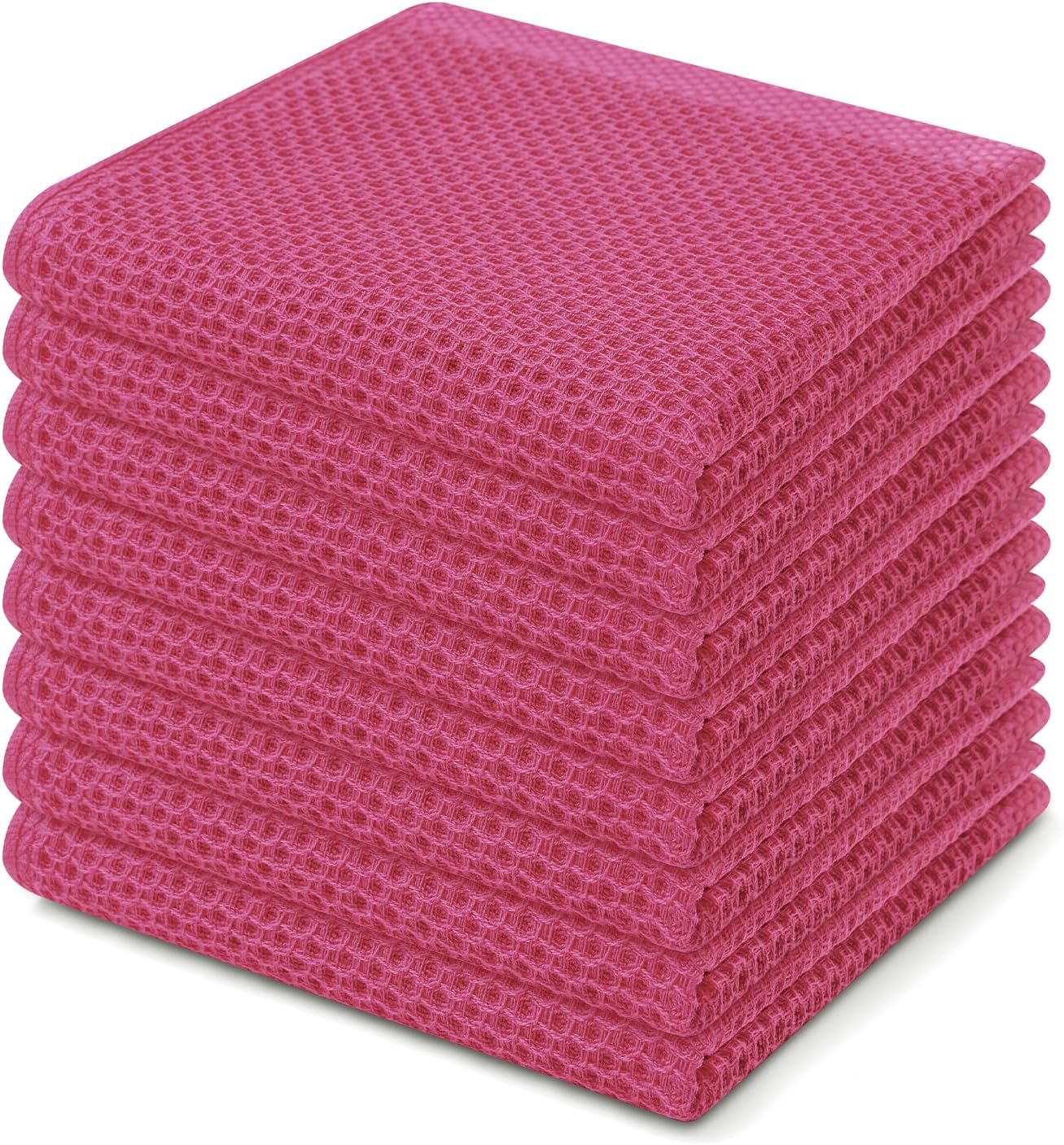 Homaxy 100% Cotton Waffle Weave Kitchen Dish Cloths, Ultra Soft Absorbent Quick Drying Dish Towels, 12 x 12 Inches, 6-Pack, Apricot