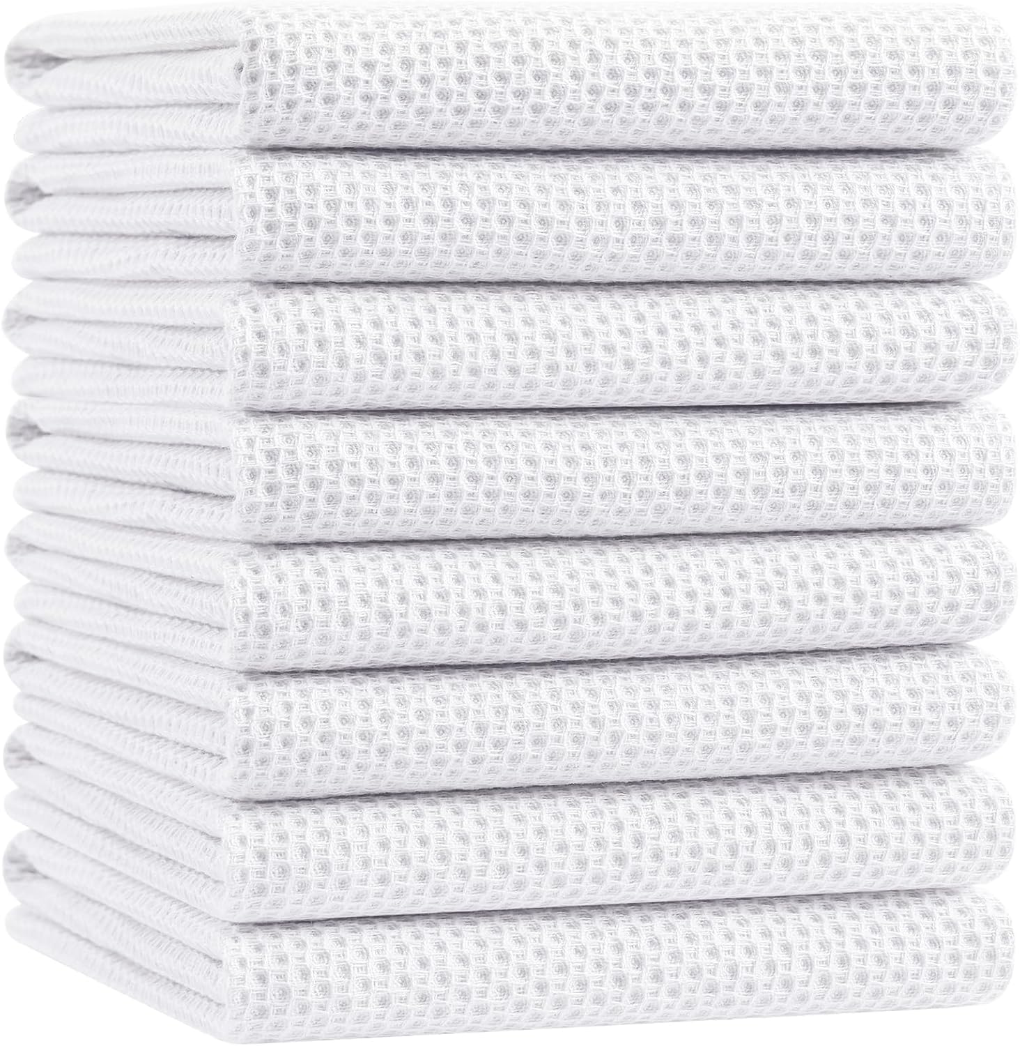 Homaxy 100% Cotton Waffle Weave Kitchen Dish Cloths, Ultra Soft Absorbent Quick Drying Dish Towels, 12 x 12 Inches, 6-Pack, Apricot
