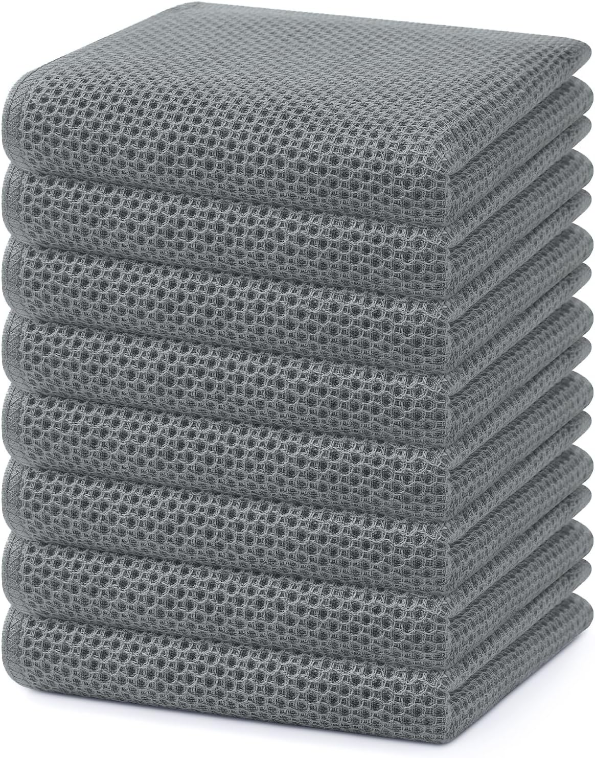Homaxy 100% Cotton Waffle Weave Kitchen Dish Cloths, Ultra Soft Absorbent Quick Drying Dish Towels, 12 x 12 Inches, 6-Pack, Apricot