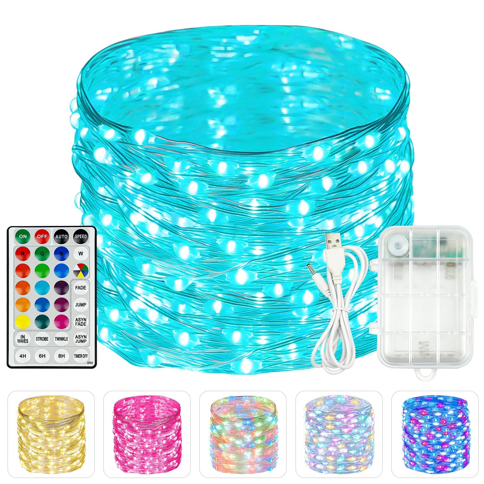 66Ft 200 LED Fairy Lights Plug in, Waterproof String Lights Outdoor & Indoor 8 Modes Christmas Light Bedroom Decor, Timer Twinkle Lights for Girl's Room Garden Party Christmas Decorations (Warm White)