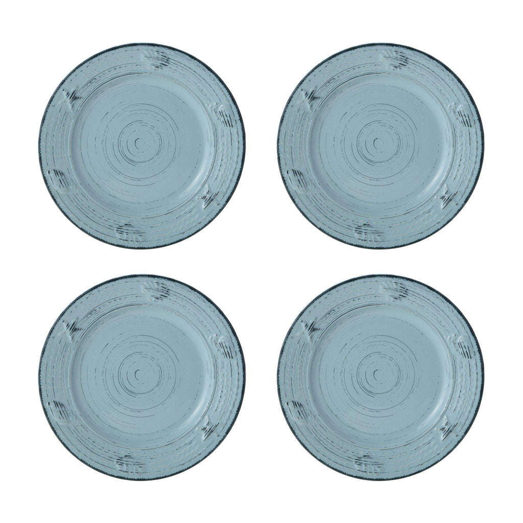 Pfaltzgraff Trellis White 16-Piece Stoneware Dinnerware Set, Service for 4, Distressed White Finish, Microwave & Dishwasher Safe Plates and Bowls
