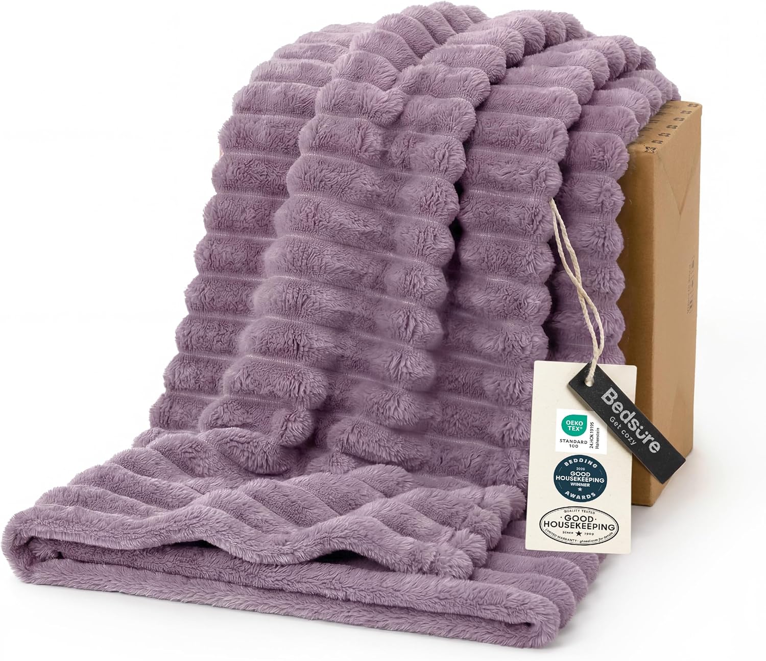 Bedsure GentleSoft White Throw Blanket for Couch - Mothers Gifts Day Birthday Gifts for Women Mom Her, Soft Cozy Fleece Throw Blanket for Girl, Room Home Bedroom Spring Decor, Off White, 50x60 Inches