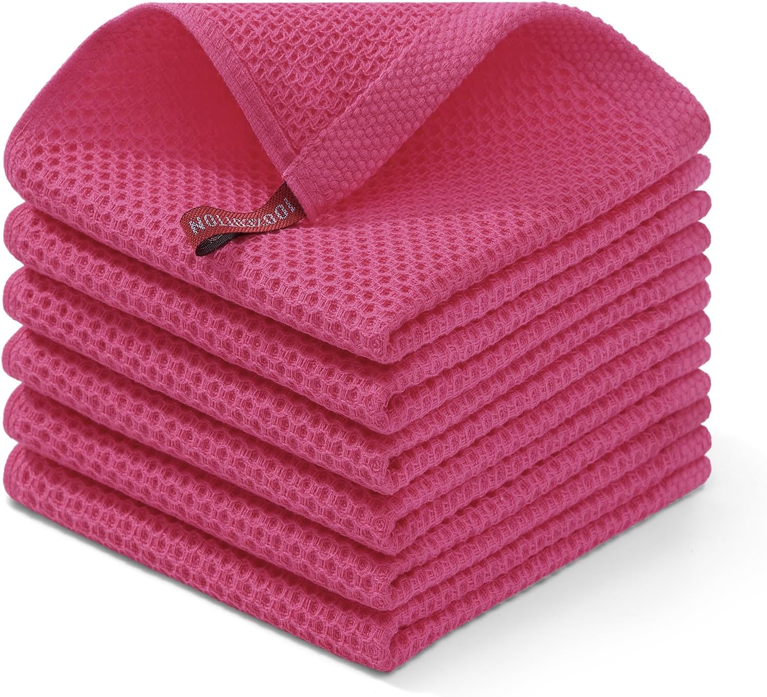 Homaxy 100% Cotton Waffle Weave Kitchen Dish Cloths, Ultra Soft Absorbent Quick Drying Dish Towels, 12 x 12 Inches, 6-Pack, Apricot