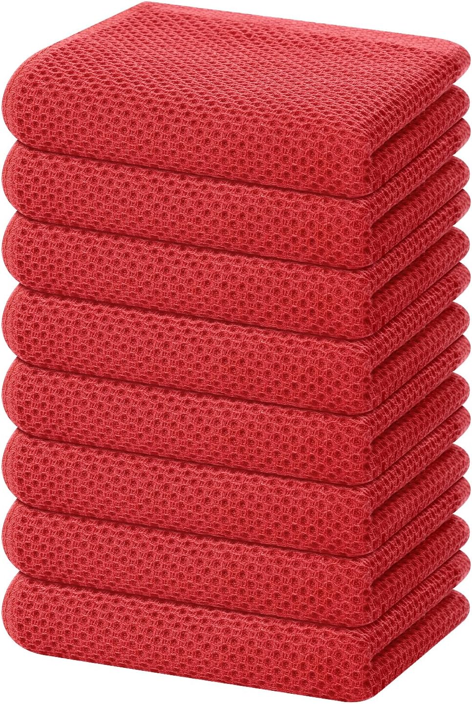 Homaxy 100% Cotton Waffle Weave Kitchen Dish Cloths, Ultra Soft Absorbent Quick Drying Dish Towels, 12 x 12 Inches, 6-Pack, Apricot