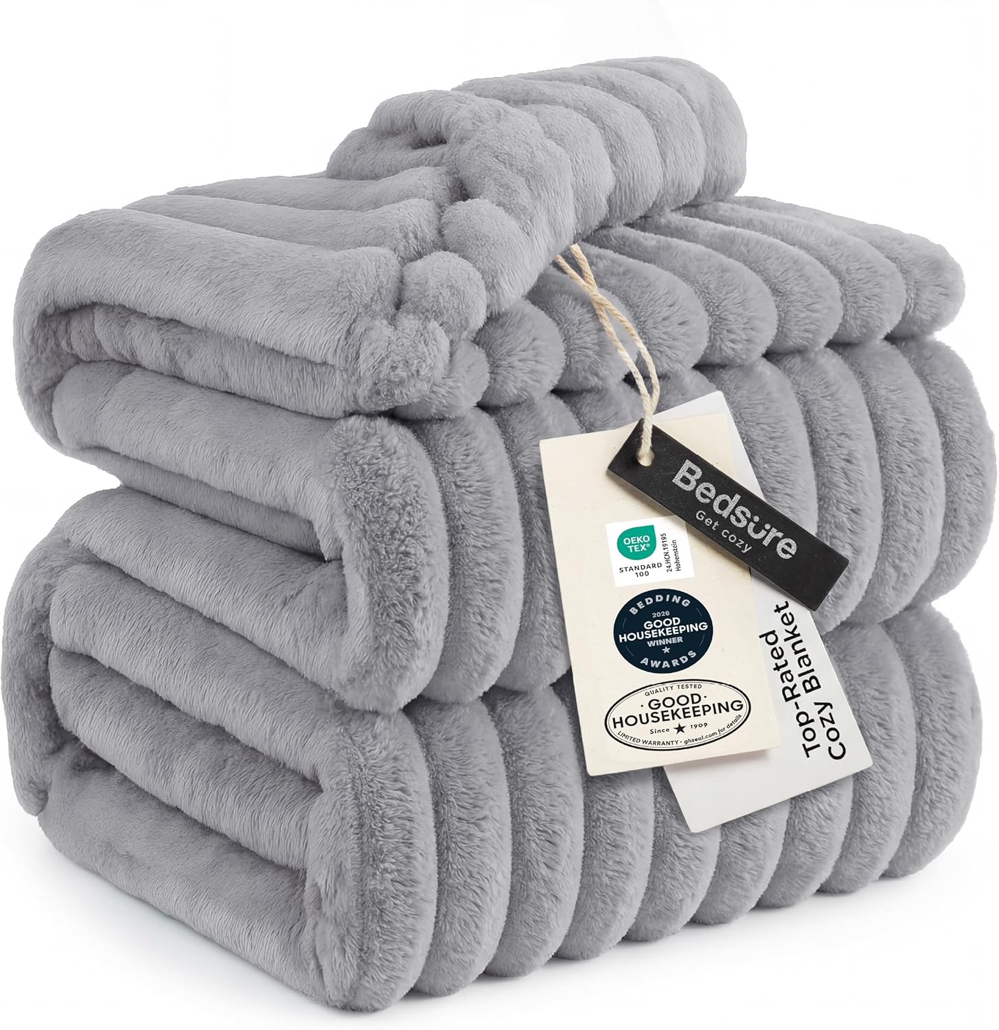 Bedsure GentleSoft White Throw Blanket for Couch - Mothers Gifts Day Birthday Gifts for Women Mom Her, Soft Cozy Fleece Throw Blanket for Girl, Room Home Bedroom Spring Decor, Off White, 50x60 Inches