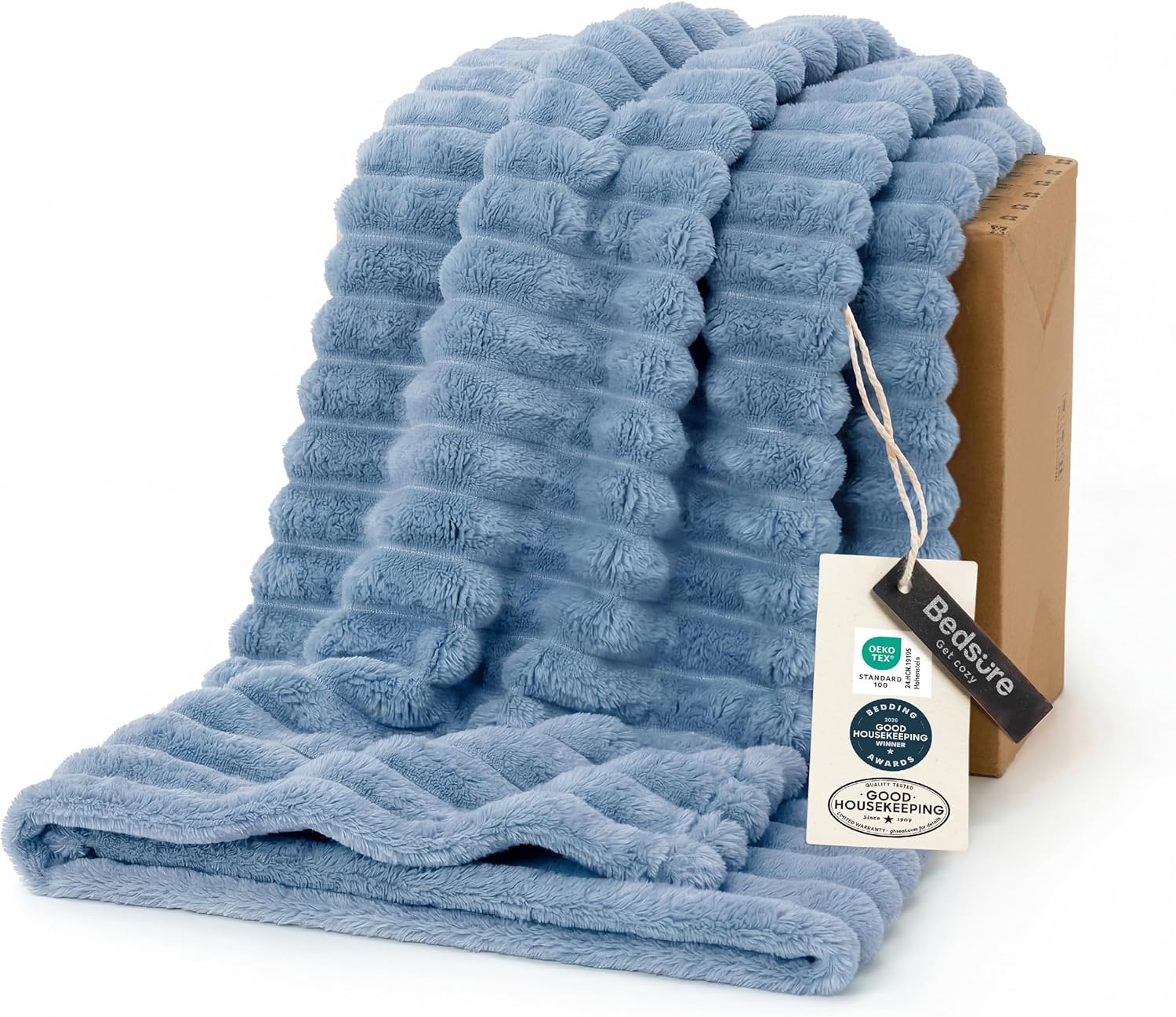 Bedsure GentleSoft White Throw Blanket for Couch - Mothers Gifts Day Birthday Gifts for Women Mom Her, Soft Cozy Fleece Throw Blanket for Girl, Room Home Bedroom Spring Decor, Off White, 50x60 Inches