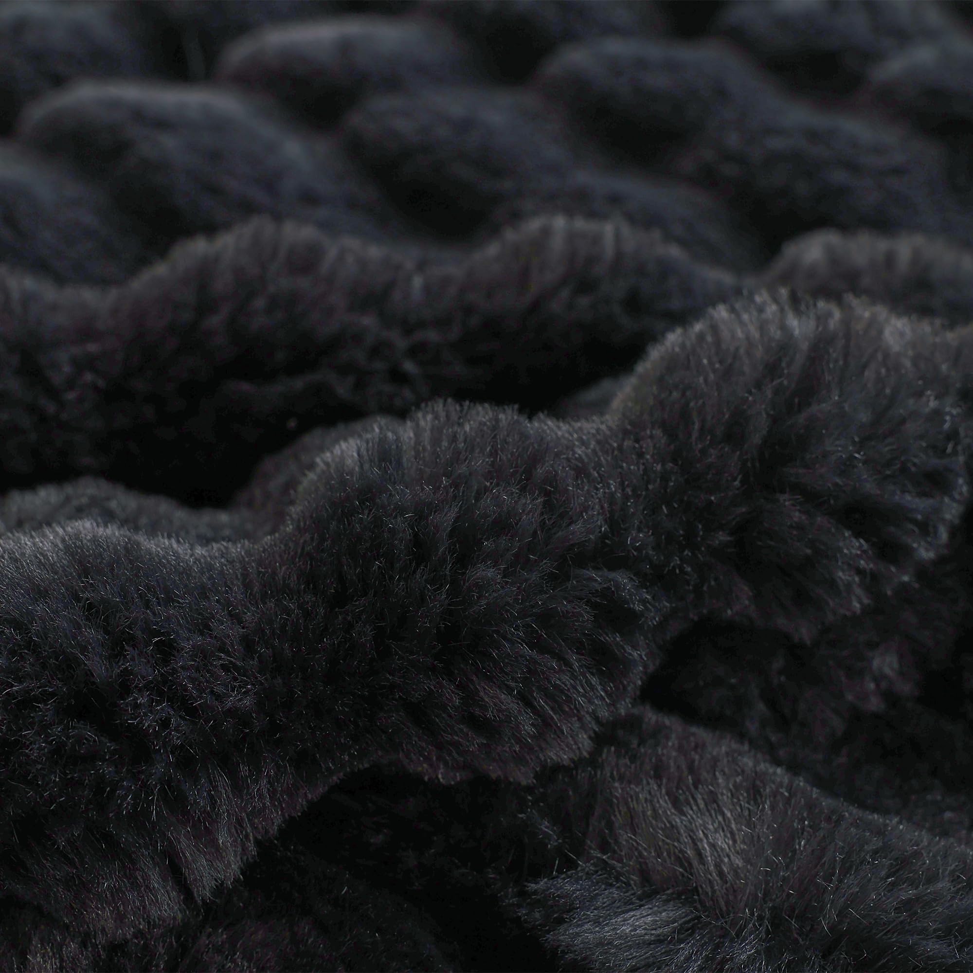 COOVA Faux Fur Throw Blanket for Couch, Cozy Soft and Fuzzy Plush Rabbit Fur Bubble Blanket for Sofa Bedroom Living Room, 50x60 Inches Tie Dye Brown