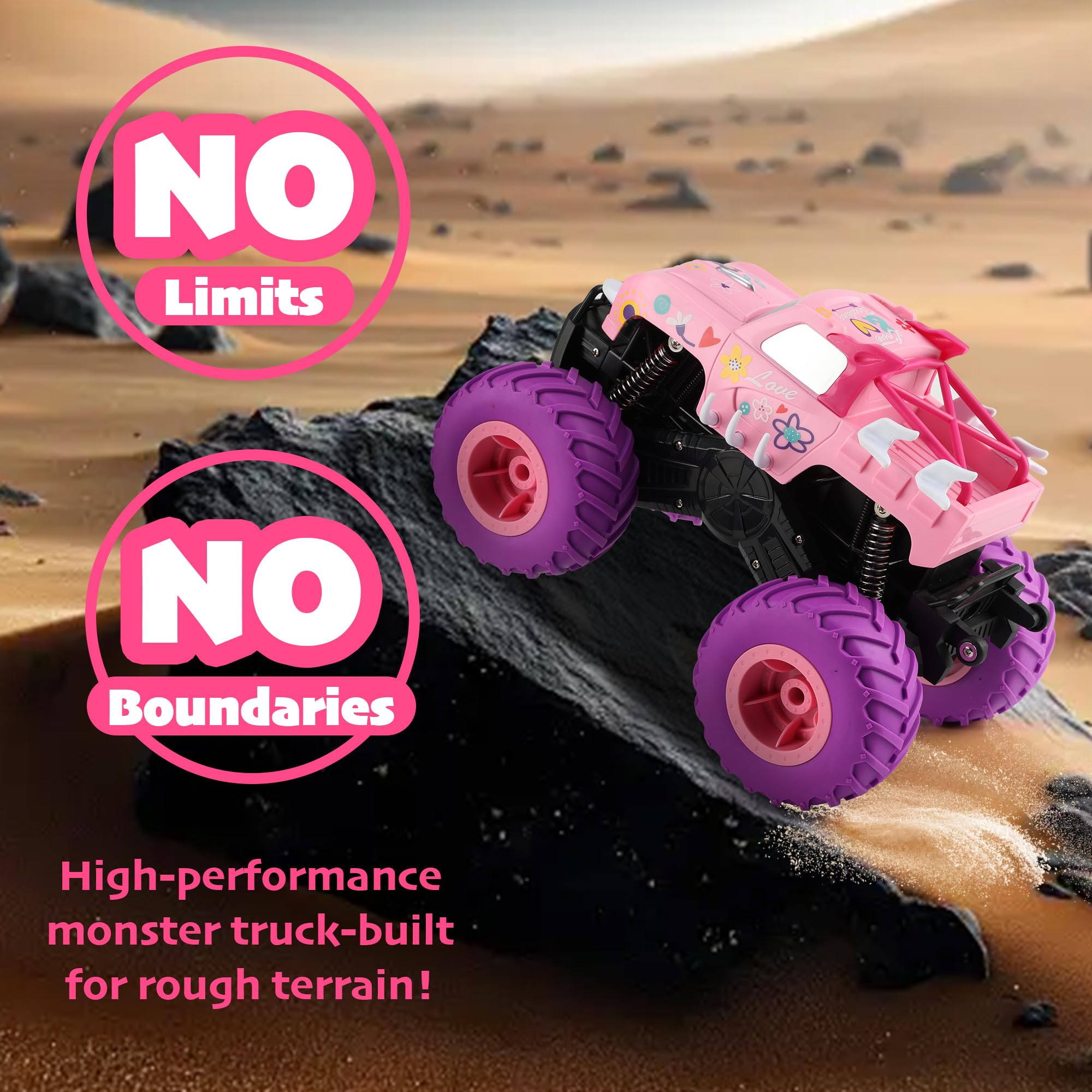 Threeking 1:16 Waterproof Monster Truck Toys RC Cars Amphibious Remote Control Car Trucks 4WD All Terrain Off-Road Pickup Toy for 6 7 8 9 10 11 12 Year Old Boys Girls Kids Gifts Presents