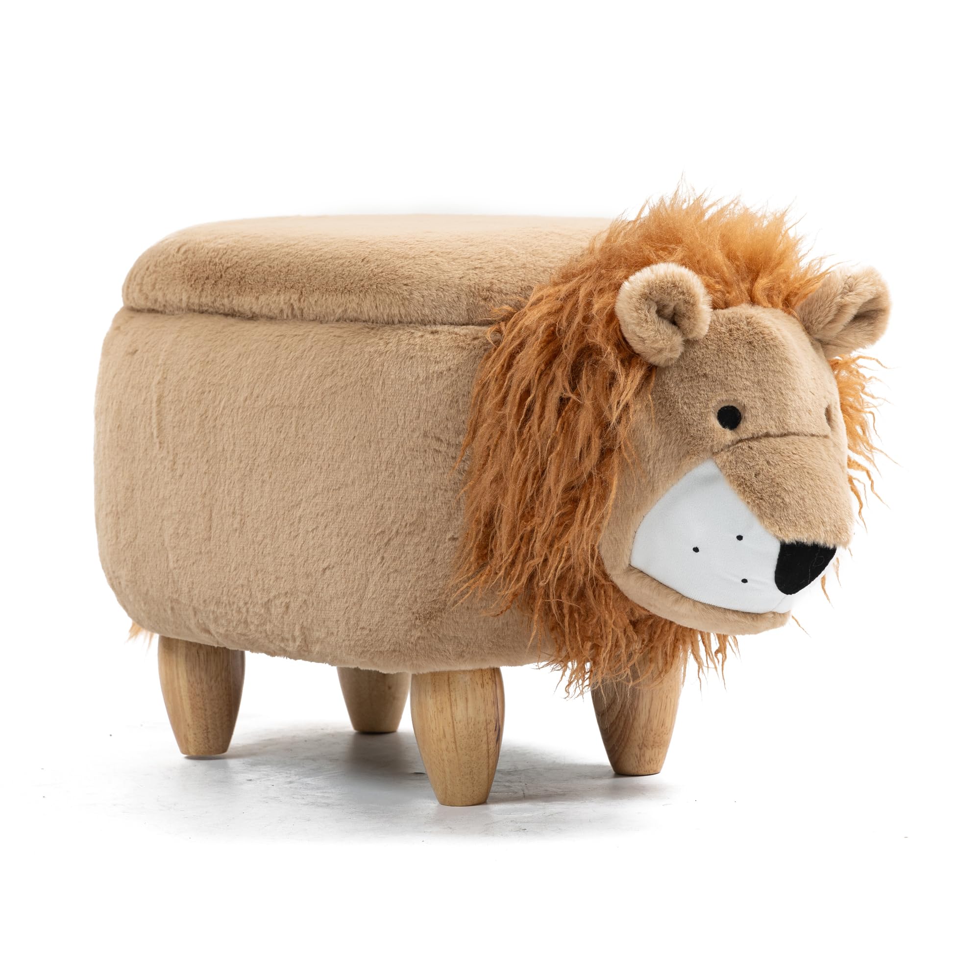 Home 2 Office Cow Ottoman for Kids' Bedroom, Playroom, Nursery, and Living Room, Animal Ottoman with Storage, Footstool for Kids, Black/White