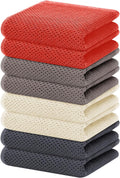 Homaxy 100% Cotton Waffle Weave Kitchen Dish Cloths, Ultra Soft Absorbent Quick Drying Dish Towels, 12 x 12 Inches, 6-Pack, Apricot