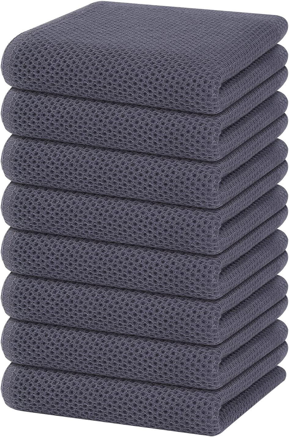 Homaxy 100% Cotton Waffle Weave Kitchen Dish Cloths, Ultra Soft Absorbent Quick Drying Dish Towels, 12 x 12 Inches, 6-Pack, Apricot