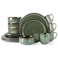 LERATIO Ceramic Dinnerware Sets for 8,Plates and Bowls Sets,Reactive Glaze Dishes Set,Highly Chip and Crack Resistant | Dishwasher & Microwave & Oven Safe Dishes set,Service for 8-Kahki (24pc)