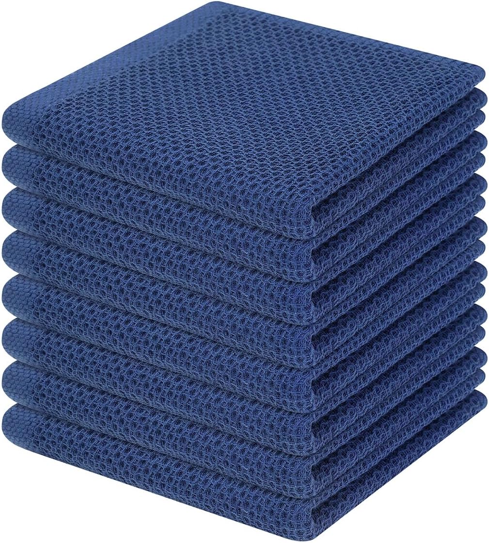 Homaxy 100% Cotton Waffle Weave Kitchen Dish Cloths, Ultra Soft Absorbent Quick Drying Dish Towels, 12 x 12 Inches, 6-Pack, Apricot