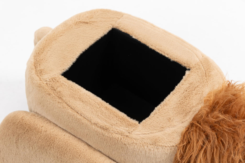 Home 2 Office Cow Ottoman for Kids' Bedroom, Playroom, Nursery, and Living Room, Animal Ottoman with Storage, Footstool for Kids, Black/White