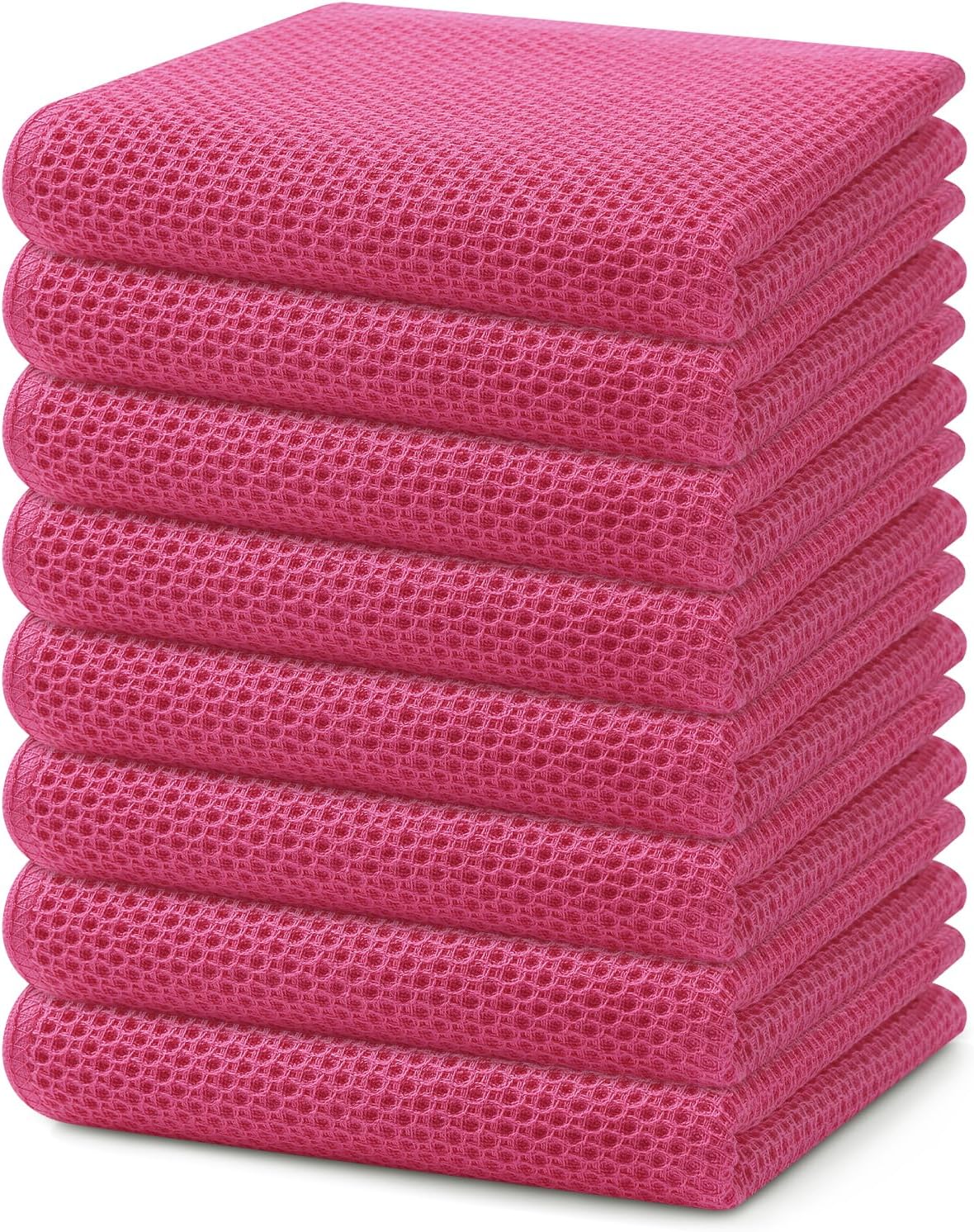Homaxy 100% Cotton Waffle Weave Kitchen Dish Cloths, Ultra Soft Absorbent Quick Drying Dish Towels, 12 x 12 Inches, 6-Pack, Apricot
