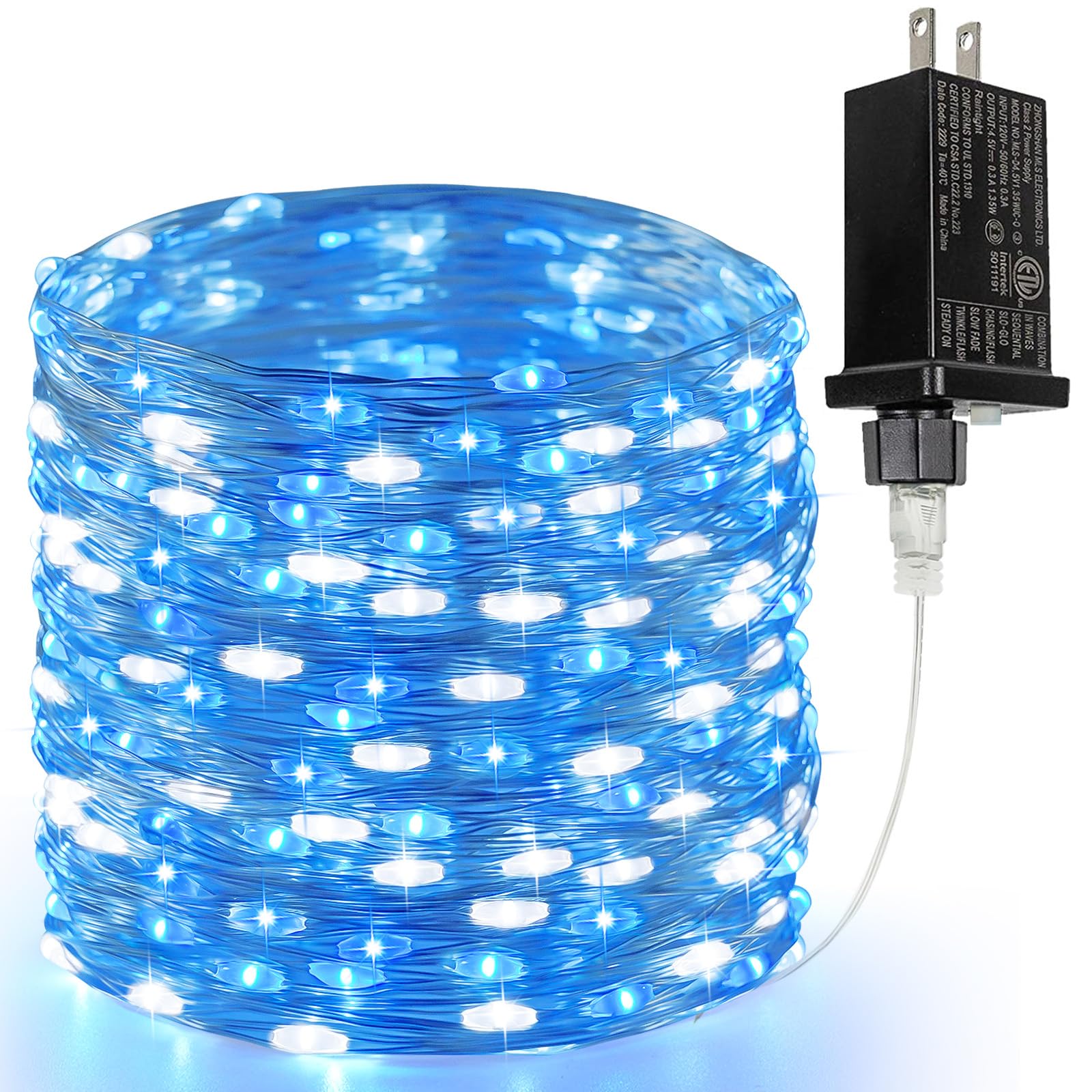 66Ft 200 LED Fairy Lights Plug in, Waterproof String Lights Outdoor & Indoor 8 Modes Christmas Light Bedroom Decor, Timer Twinkle Lights for Girl's Room Garden Party Christmas Decorations (Warm White)