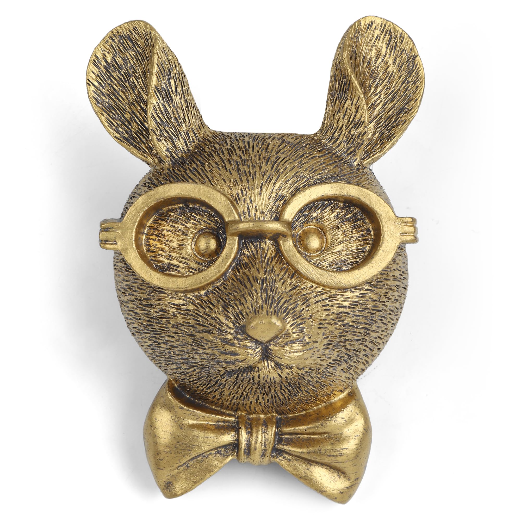 UITWMKTG Gold Animal Head Wall Decor Wall Sculpture Home Decor Statue for Living Room Office Bedroom Modern Decor for Men Women Rabbit