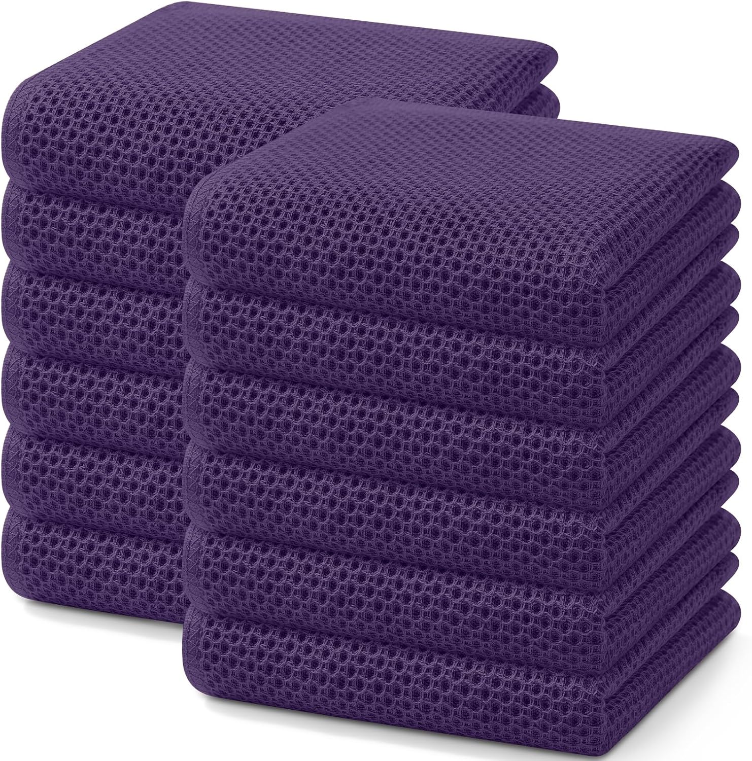 Homaxy 100% Cotton Waffle Weave Kitchen Dish Cloths, Ultra Soft Absorbent Quick Drying Dish Towels, 12 x 12 Inches, 6-Pack, Apricot