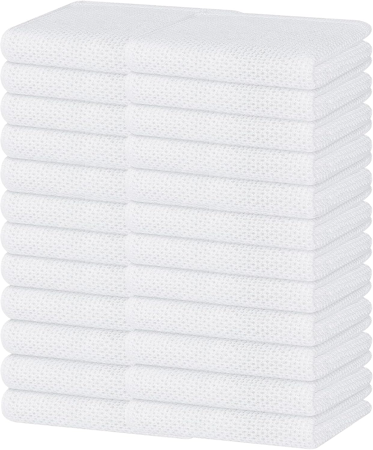 Homaxy 100% Cotton Waffle Weave Kitchen Dish Cloths, Ultra Soft Absorbent Quick Drying Dish Towels, 12 x 12 Inches, 6-Pack, Apricot