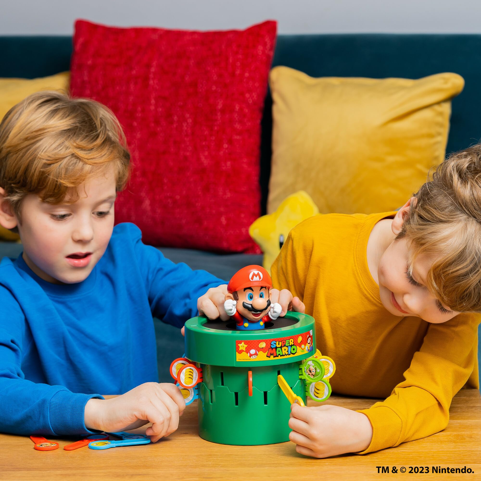 TOMY Pop Up Super Mario Game - Activities for Indoor Recess or Family Game Night - Officially Licensed Super Mario Toys for Kids - Easter Basket Stuffers - 2-4 Players - Ages 4 Years and Up