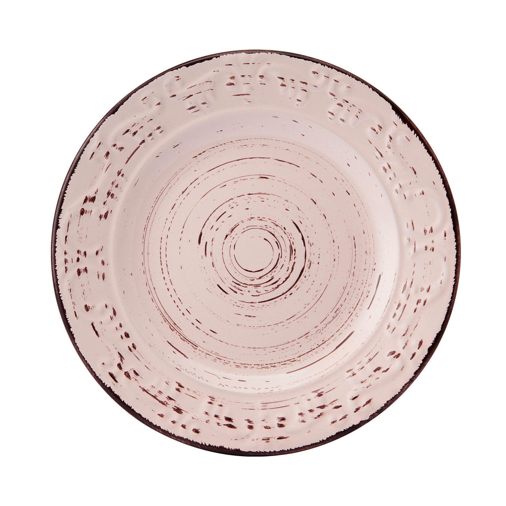Pfaltzgraff Trellis White 16-Piece Stoneware Dinnerware Set, Service for 4, Distressed White Finish, Microwave & Dishwasher Safe Plates and Bowls