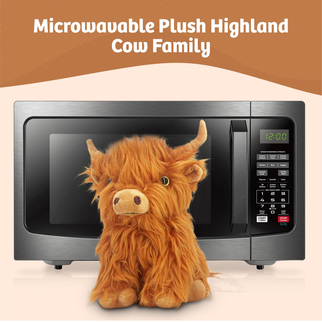 Marysun Microwavable Highland Cow Stuffed Animal - Weighted Stuffed Animal Plush, Heating Pad, Cozy