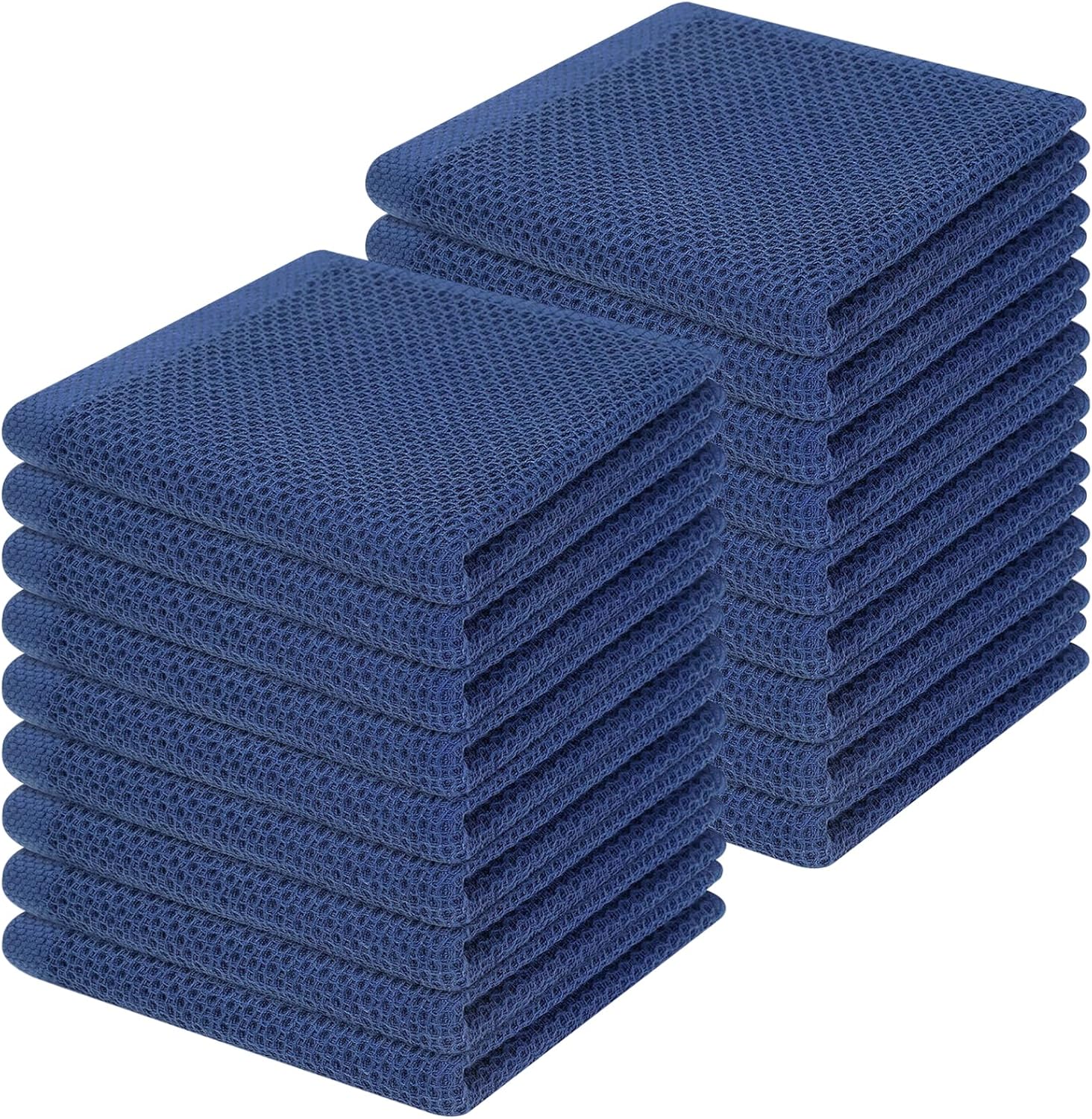 Homaxy 100% Cotton Waffle Weave Kitchen Dish Cloths, Ultra Soft Absorbent Quick Drying Dish Towels, 12 x 12 Inches, 6-Pack, Apricot