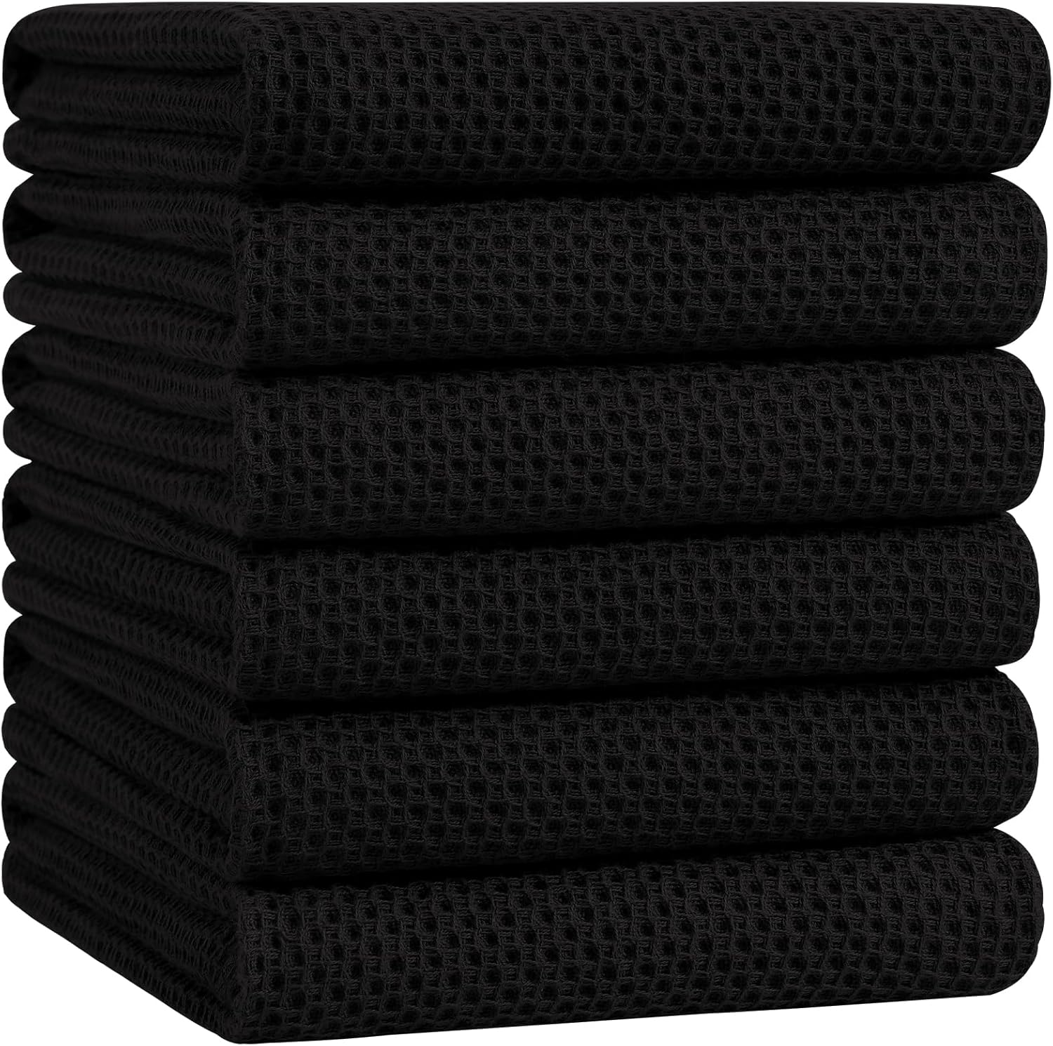 Homaxy 100% Cotton Waffle Weave Kitchen Dish Cloths, Ultra Soft Absorbent Quick Drying Dish Towels, 12 x 12 Inches, 6-Pack, Apricot