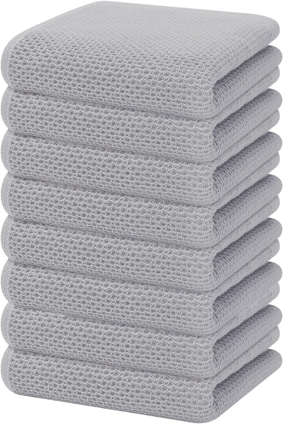 Homaxy 100% Cotton Waffle Weave Kitchen Dish Cloths, Ultra Soft Absorbent Quick Drying Dish Towels, 12 x 12 Inches, 6-Pack, Apricot