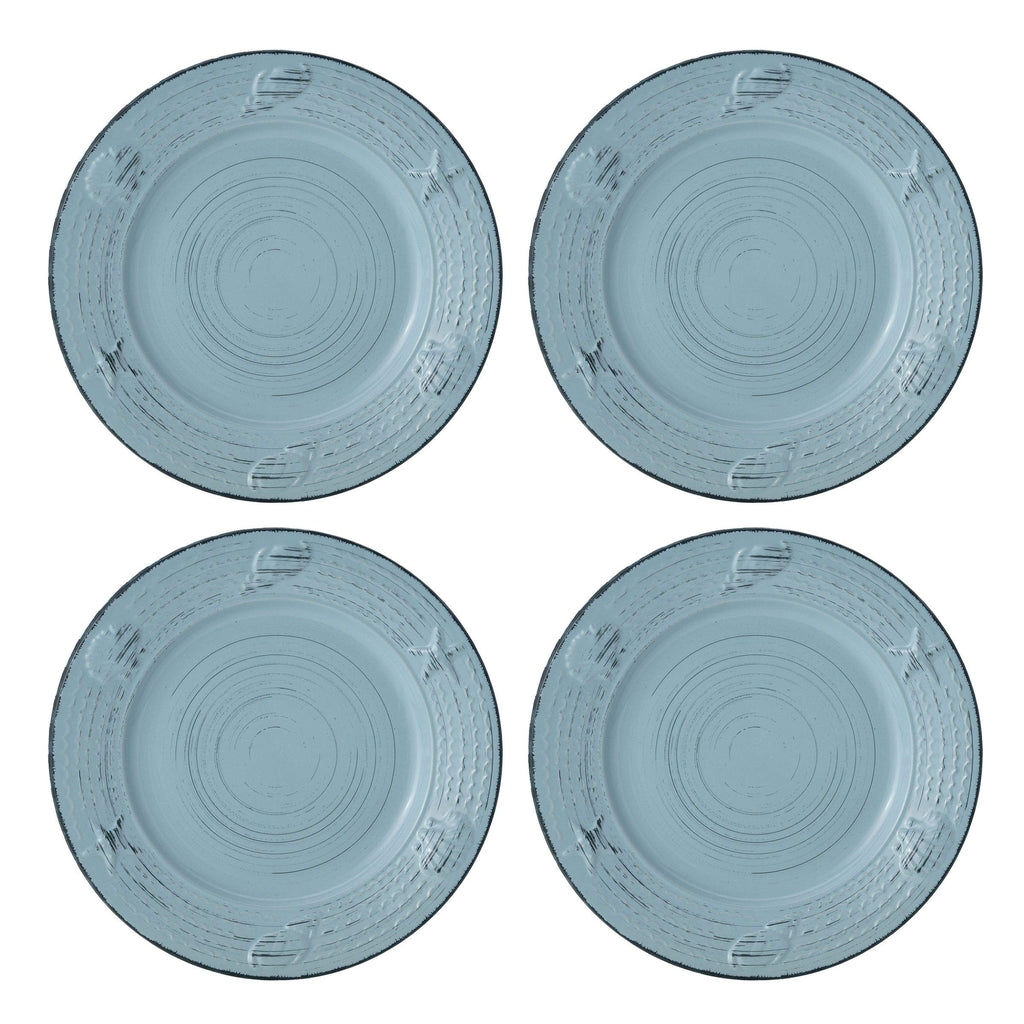 Pfaltzgraff Trellis White 16-Piece Stoneware Dinnerware Set, Service for 4, Distressed White Finish, Microwave & Dishwasher Safe Plates and Bowls