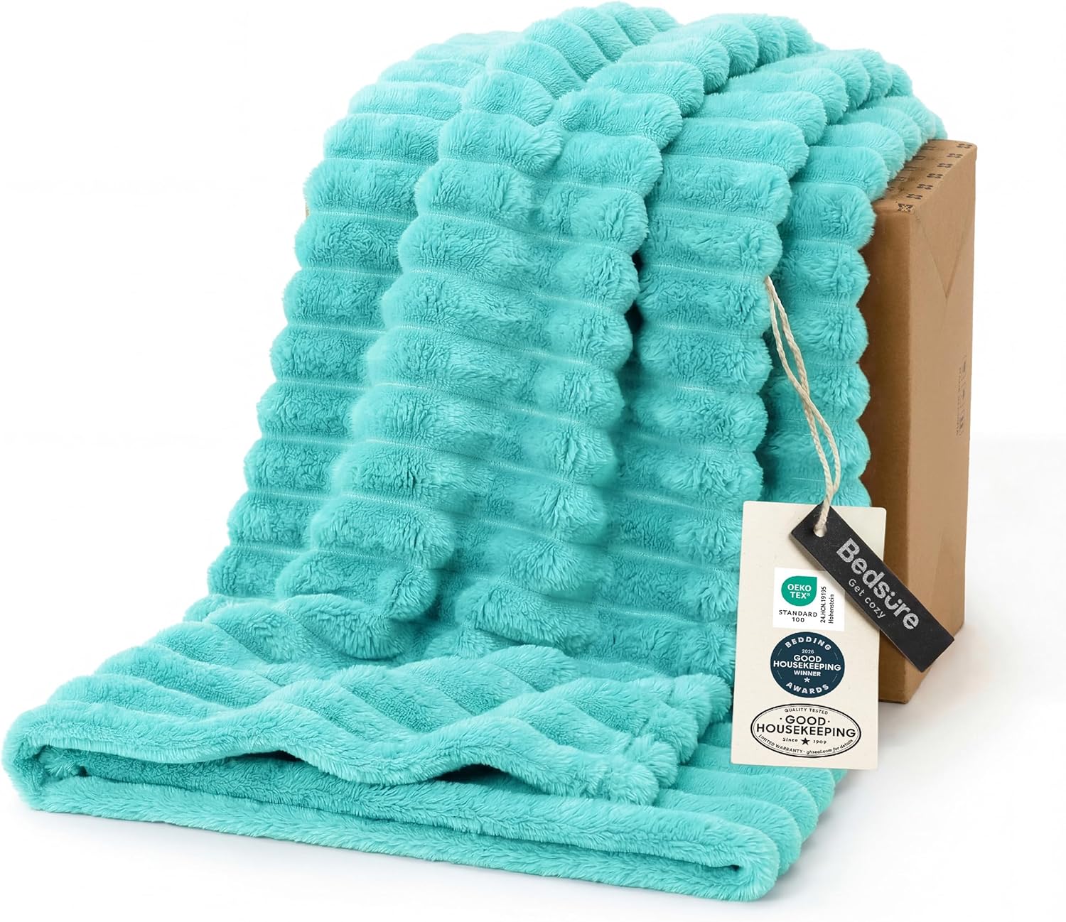 Bedsure GentleSoft White Throw Blanket for Couch - Mothers Gifts Day Birthday Gifts for Women Mom Her, Soft Cozy Fleece Throw Blanket for Girl, Room Home Bedroom Spring Decor, Off White, 50x60 Inches