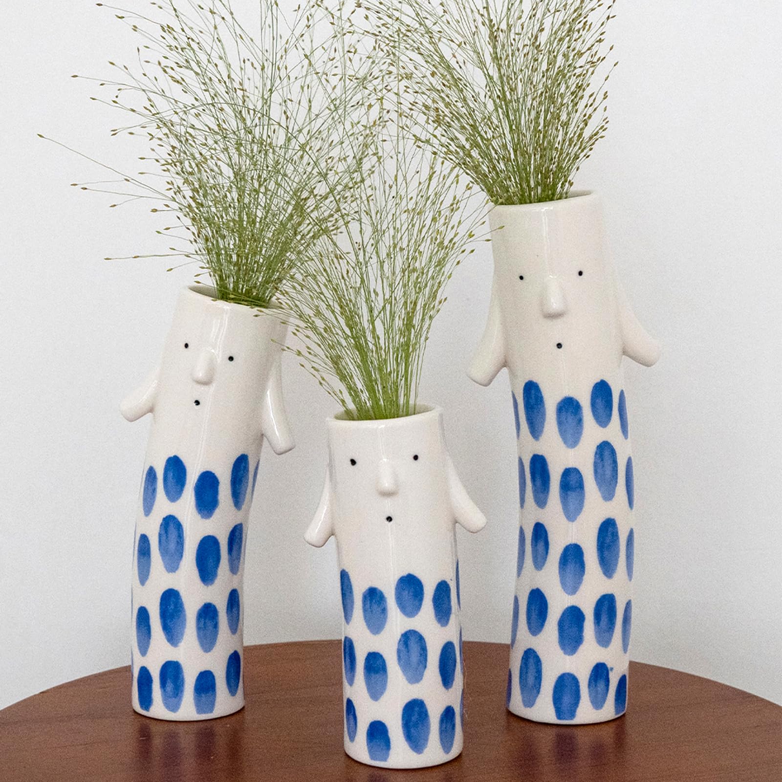 Handcrafted Ceramic White Flower Duck Vase