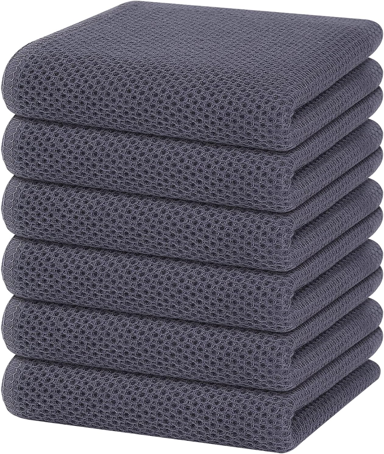 Homaxy 100% Cotton Waffle Weave Kitchen Dish Cloths, Ultra Soft Absorbent Quick Drying Dish Towels, 12 x 12 Inches, 6-Pack, Apricot